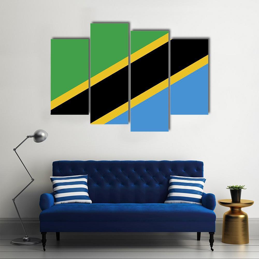 Tanzania Flag Canvas Wall Art-4 Pop-Gallery Wrap-50" x 32"-Tiaracle