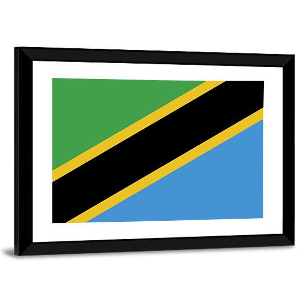 Tanzania Flag Panoramic Canvas Wall Art-1 Piece-36" x 12"-Tiaracle