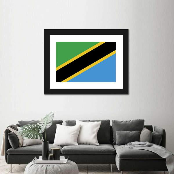 Tanzania Flag Panoramic Canvas Wall Art-1 Piece-36" x 12"-Tiaracle
