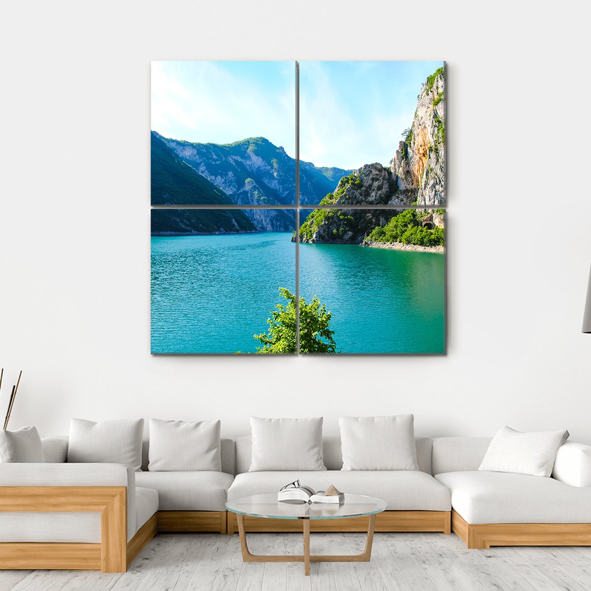 Tara River Flows Canvas Wall Art-4 Square-Gallery Wrap-17" x 17"-Tiaracle