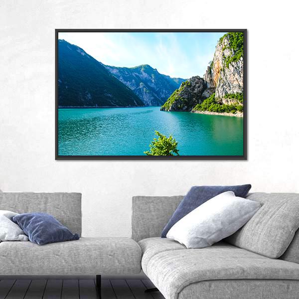 Tara River Flows Canvas Wall Art-1 Piece-Floating Frame-24" x 16"-Tiaracle
