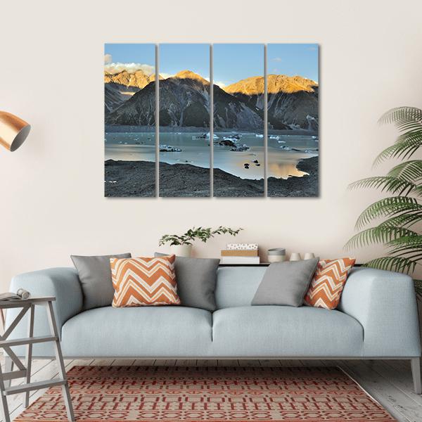 Tasman Glacier &amp; Lake Canvas Wall Art-4 Horizontal-Gallery Wrap-34" x 24"-Tiaracle