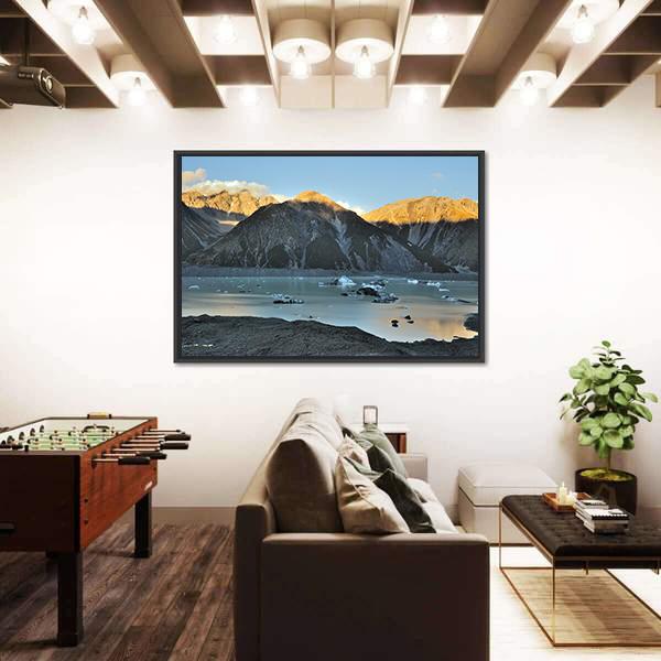 Tasman Glacier &amp; Lake Canvas Wall Art-3 Horizontal-Gallery Wrap-25" x 16"-Tiaracle