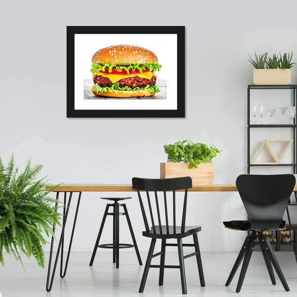 Tasty Hamburger Canvas Wall Art-3 Horizontal-Gallery Wrap-25&quot; x 16&quot;-Tiaracle