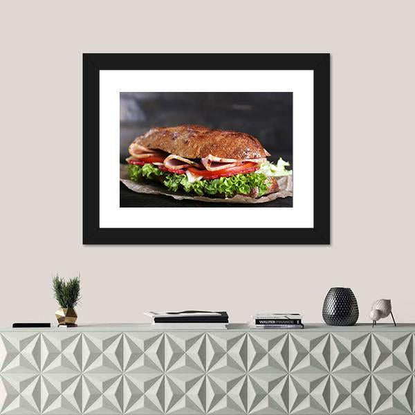 Tasty Sandwich Canvas Wall Art-3 Horizontal-Gallery Wrap-25" x 16"-Tiaracle