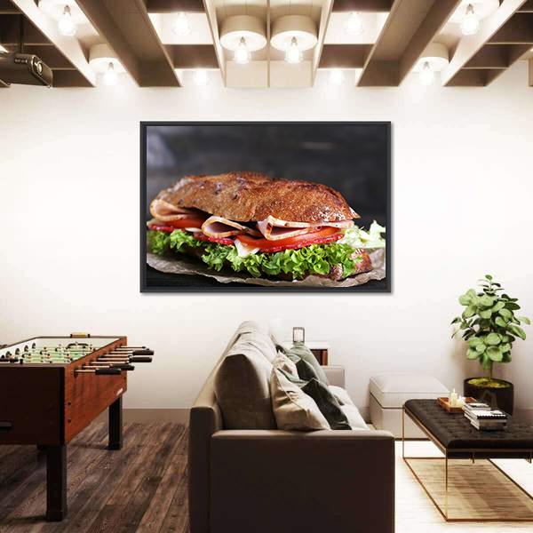 Tasty Sandwich Canvas Wall Art-5 Horizontal-Gallery Wrap-22" x 12"-Tiaracle
