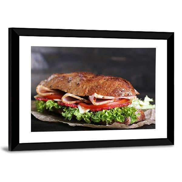 Tasty Sandwich Canvas Wall Art-3 Horizontal-Gallery Wrap-25" x 16"-Tiaracle
