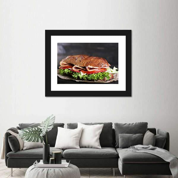 Tasty Sandwich Canvas Wall Art-1 Piece-Framed Print-20" x 16"-Tiaracle