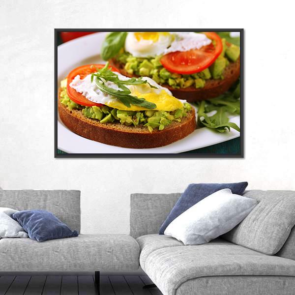 Tasty Sandwiches Canvas Wall Art-1 Piece-Floating Frame-24" x 16"-Tiaracle