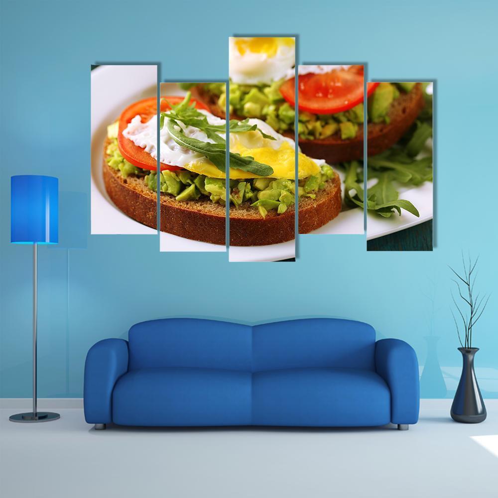 Tasty Sandwiches Canvas Wall Art-5 Pop-Gallery Wrap-47" x 32"-Tiaracle