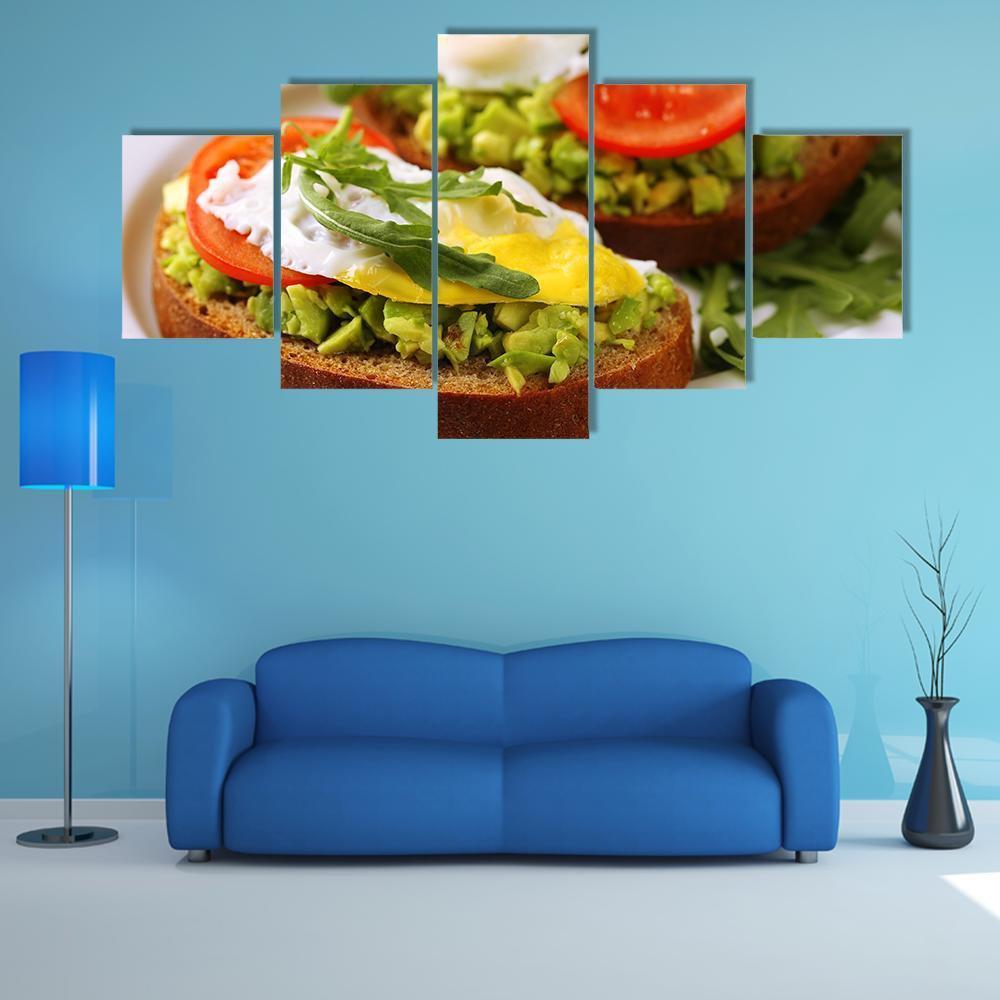 Tasty Sandwiches Canvas Wall Art-5 Star-Gallery Wrap-62" x 32"-Tiaracle