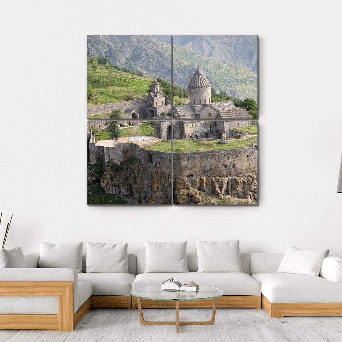 Tatev Monastyr Armenia Canvas Wall Art-4 Square-Gallery Wrap-17" x 17"-Tiaracle