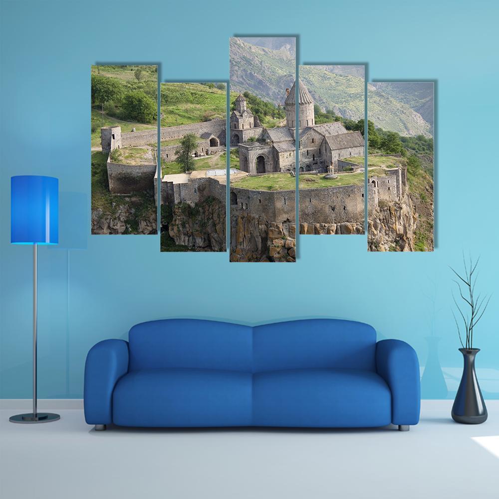Tatev Monastyr Armenia Canvas Wall Art-5 Pop-Gallery Wrap-47" x 32"-Tiaracle