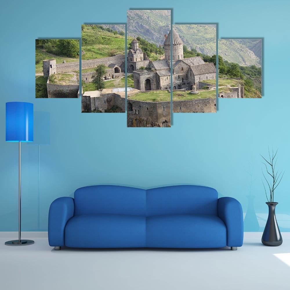 Tatev Monastyr Armenia Canvas Wall Art-5 Star-Gallery Wrap-62" x 32"-Tiaracle