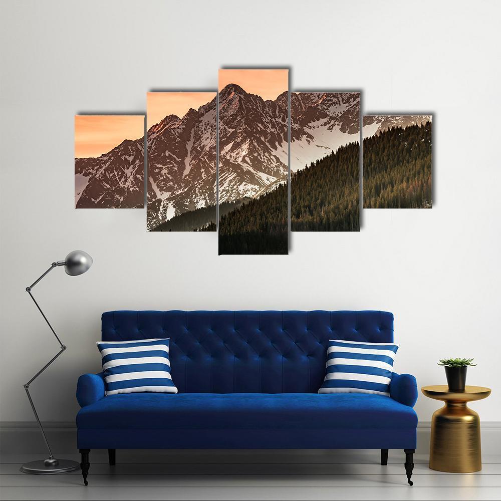 Tatra Mountains Landscape Canvas Wall Art-5 Star-Gallery Wrap-62" x 32"-Tiaracle