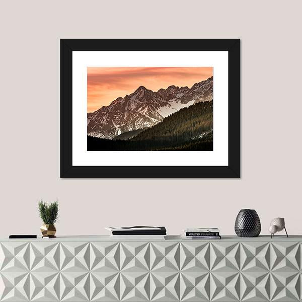 Tatra Mountains Landscape Panoramic Canvas Wall Art-1 Piece-36" x 12"-Tiaracle
