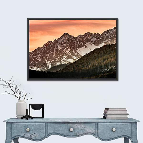 Tatra Mountains Landscape Panoramic Canvas Wall Art-1 Piece-36" x 12"-Tiaracle