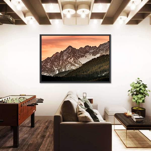Tatra Mountains Landscape Panoramic Canvas Wall Art-1 Piece-36" x 12"-Tiaracle