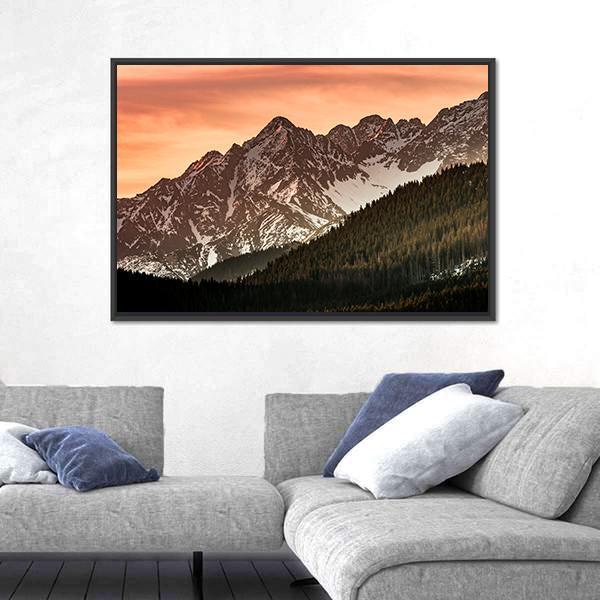 Tatra Mountains Landscape Panoramic Canvas Wall Art-1 Piece-36" x 12"-Tiaracle