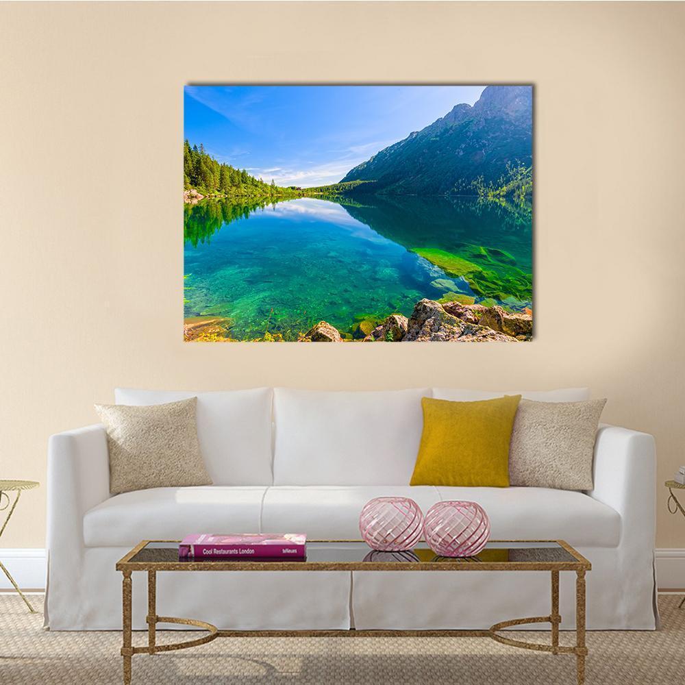 Tatras Sea Eye Lake Canvas Wall Art-1 Piece-Gallery Wrap-48" x 32"-Tiaracle