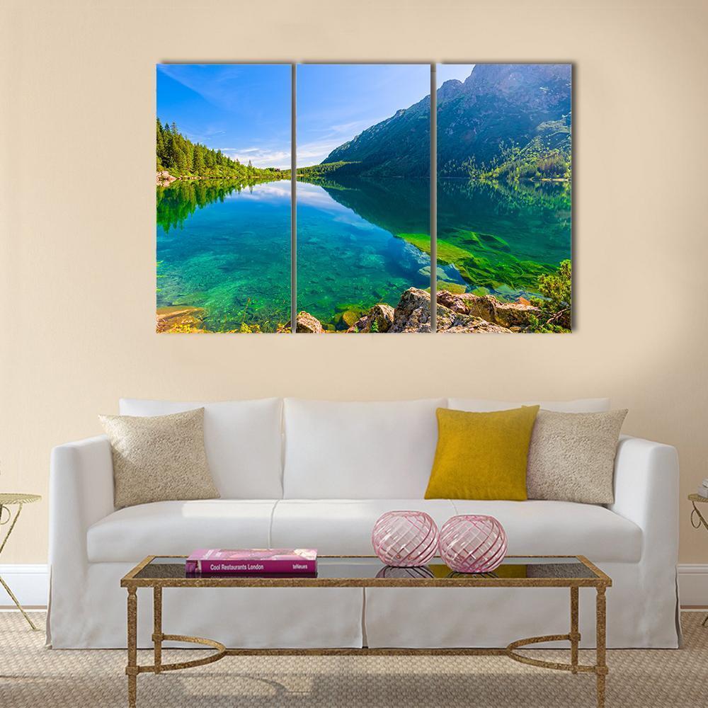 Tatras Sea Eye Lake Canvas Wall Art-3 Horizontal-Gallery Wrap-37" x 24"-Tiaracle