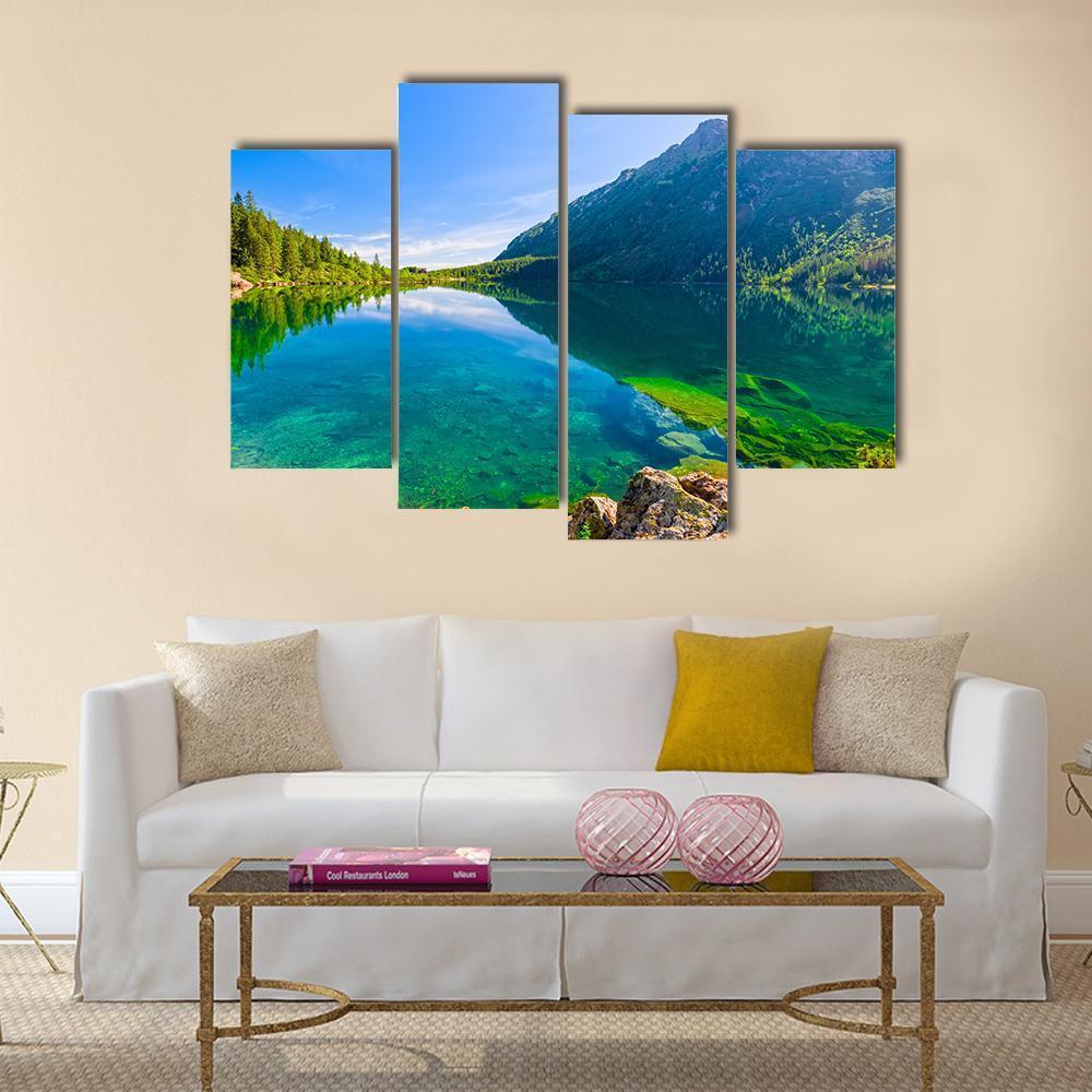 Tatras Sea Eye Lake Canvas Wall Art-4 Pop-Gallery Wrap-50" x 32"-Tiaracle
