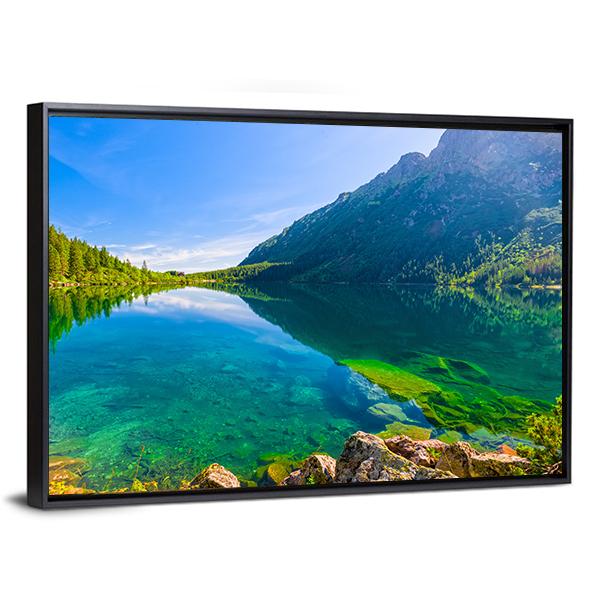 Tatras Sea Eye Lake Canvas Wall Art-3 Horizontal-Gallery Wrap-25" x 16"-Tiaracle