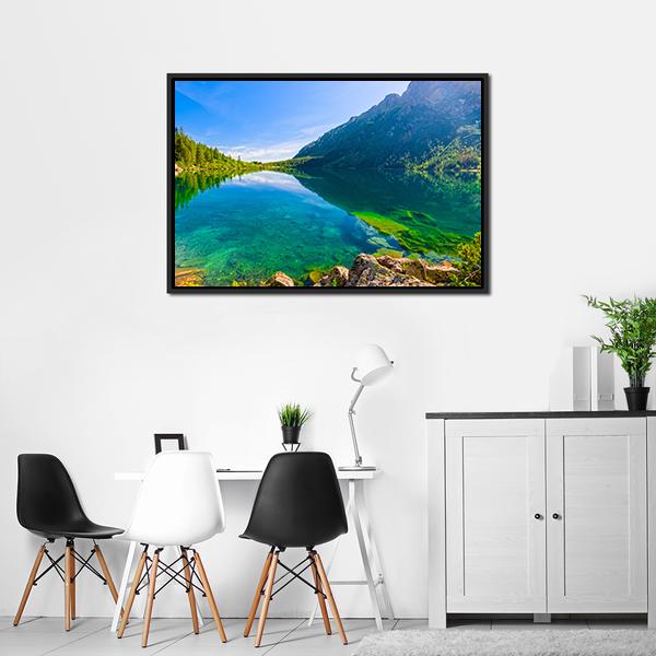 Tatras Sea Eye Lake Canvas Wall Art-3 Horizontal-Gallery Wrap-25" x 16"-Tiaracle