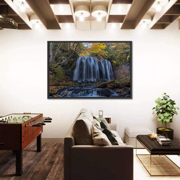 Tatsuzawafudo Waterfall Canvas Wall Art-3 Horizontal-Gallery Wrap-25" x 16"-Tiaracle
