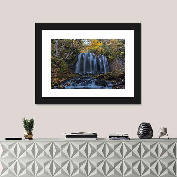 Tatsuzawafudo Waterfall Canvas Wall Art-3 Horizontal-Gallery Wrap-25" x 16"-Tiaracle
