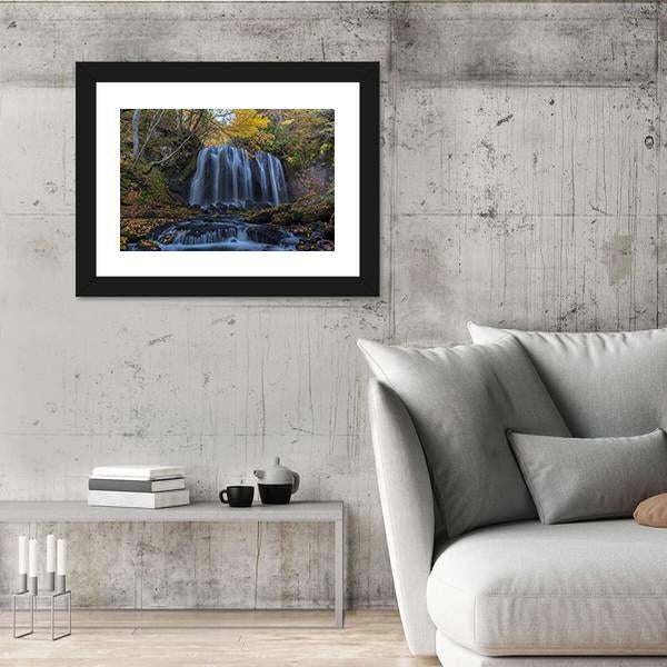 Tatsuzawafudo Waterfall Canvas Wall Art-3 Horizontal-Gallery Wrap-25" x 16"-Tiaracle