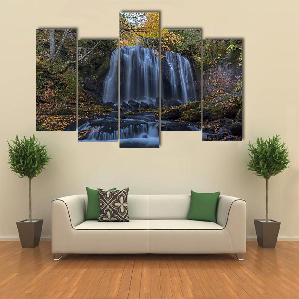 Tatsuzawafudo Waterfall Canvas Wall Art-5 Pop-Gallery Wrap-47" x 32"-Tiaracle