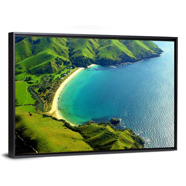 Taupo Bay In New Zealand Canvas Wall Art-3 Horizontal-Gallery Wrap-25" x 16"-Tiaracle