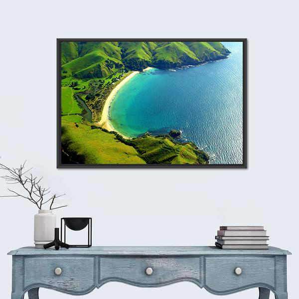 Taupo Bay In New Zealand Canvas Wall Art-3 Horizontal-Gallery Wrap-25" x 16"-Tiaracle