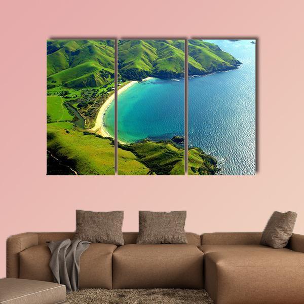Taupo Bay In New Zealand Canvas Wall Art-3 Horizontal-Gallery Wrap-37" x 24"-Tiaracle
