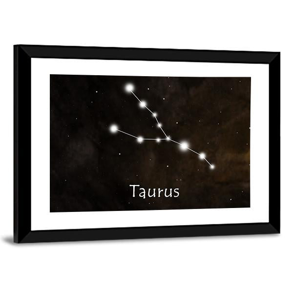 Taurus Horoscope Constellation Canvas Wall Art-5 Horizontal-Gallery Wrap-22" x 12"-Tiaracle