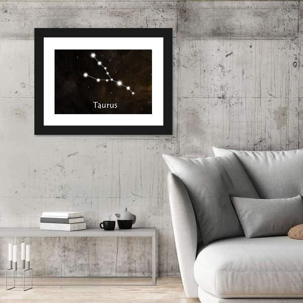 Taurus Horoscope Constellation Canvas Wall Art-5 Horizontal-Gallery Wrap-22" x 12"-Tiaracle