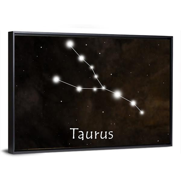 Taurus Horoscope Constellation Canvas Wall Art-5 Horizontal-Gallery Wrap-22" x 12"-Tiaracle