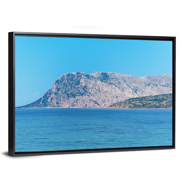 Tavolara Island On A Clear Day In Sardinia Canvas Wall Art-3 Horizontal-Gallery Wrap-25" x 16"-Tiaracle