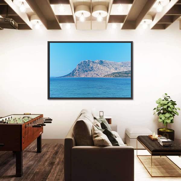 Tavolara Island On A Clear Day In Sardinia Canvas Wall Art-3 Horizontal-Gallery Wrap-25" x 16"-Tiaracle