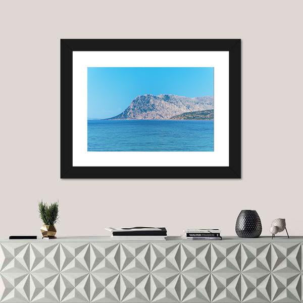 Tavolara Island On A Clear Day In Sardinia Canvas Wall Art-3 Horizontal-Gallery Wrap-25" x 16"-Tiaracle