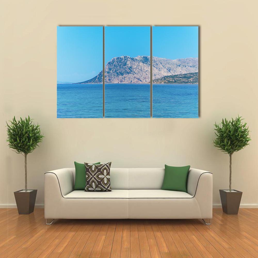 Tavolara Island On A Clear Day In Sardinia Canvas Wall Art-3 Horizontal-Gallery Wrap-37" x 24"-Tiaracle