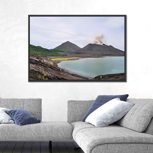 Tavurvur Volcano Panoramic Canvas Wall Art-1 Piece-36" x 12"-Tiaracle