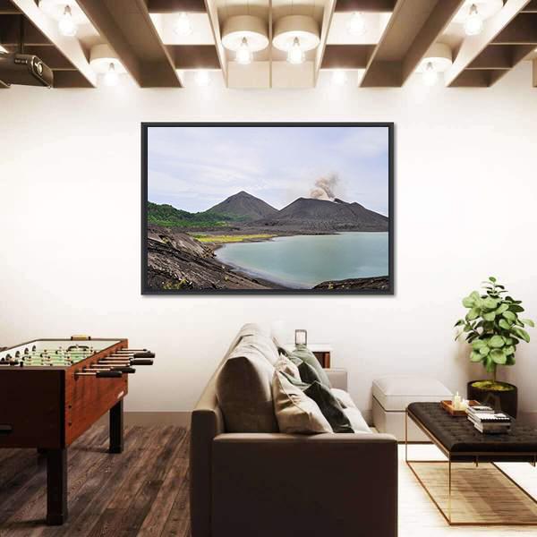 Tavurvur Volcano Panoramic Canvas Wall Art-1 Piece-36" x 12"-Tiaracle