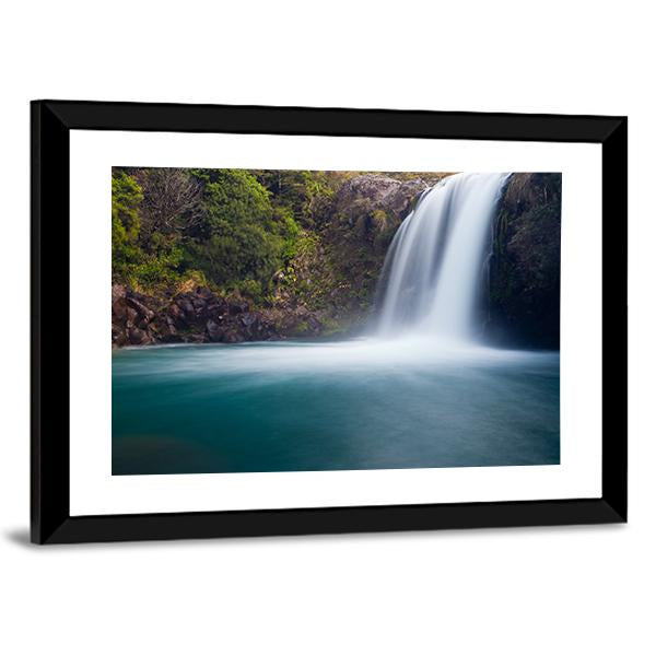 Tawhai Waterfall New Zealand Canvas Wall Art-5 Horizontal-Gallery Wrap-22" x 12"-Tiaracle