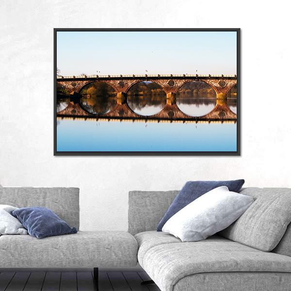 Tay Bridge In Perth Canvas Wall Art-1 Piece-Floating Frame-24" x 16"-Tiaracle