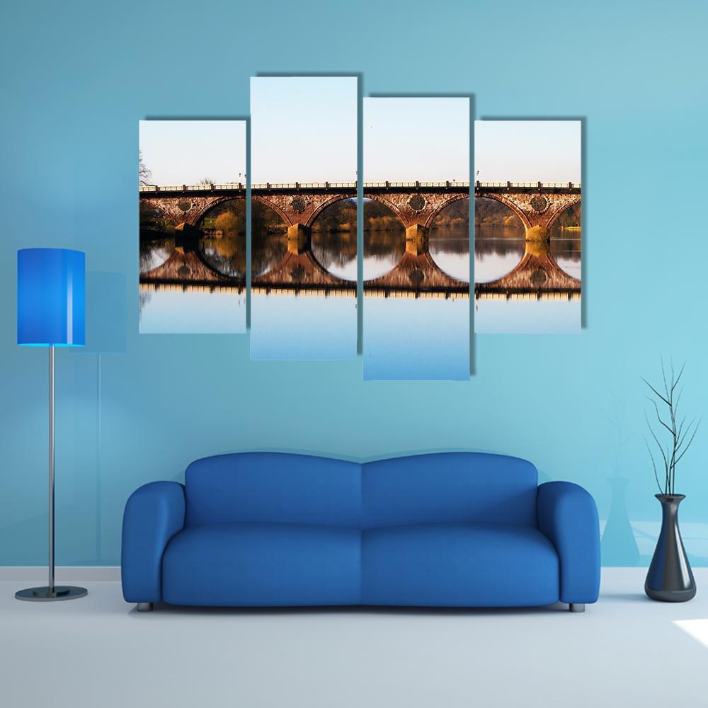 Tay Bridge In Perth Canvas Wall Art-4 Pop-Gallery Wrap-50" x 32"-Tiaracle