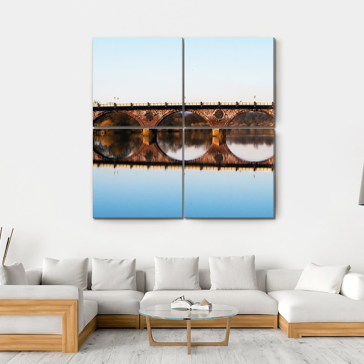 Tay Bridge In Perth Canvas Wall Art-4 Square-Gallery Wrap-17" x 17"-Tiaracle