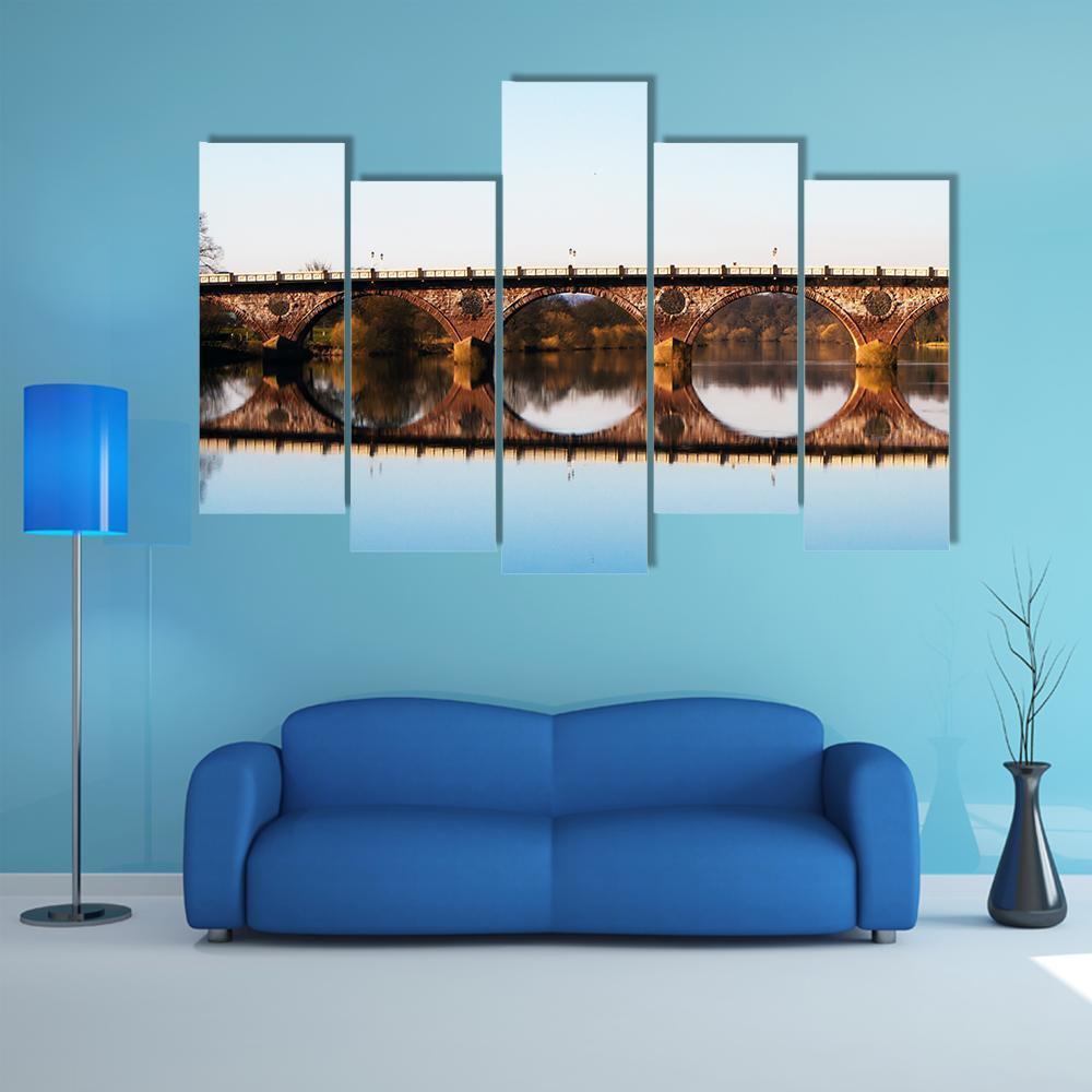 Tay Bridge In Perth Canvas Wall Art-5 Pop-Gallery Wrap-47" x 32"-Tiaracle