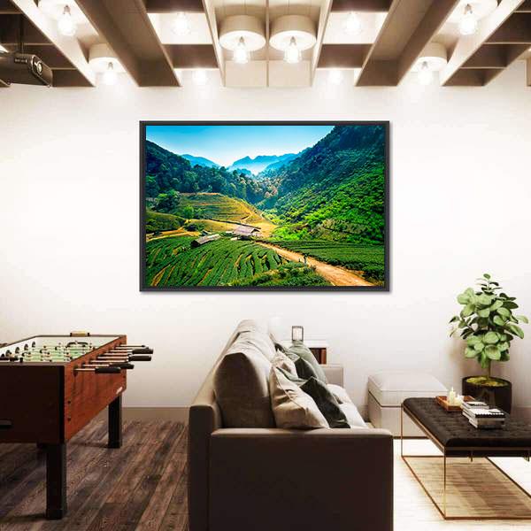 Tea Plantations On Angkhang Mountain Canvas Wall Art-3 Horizontal-Gallery Wrap-25" x 16"-Tiaracle